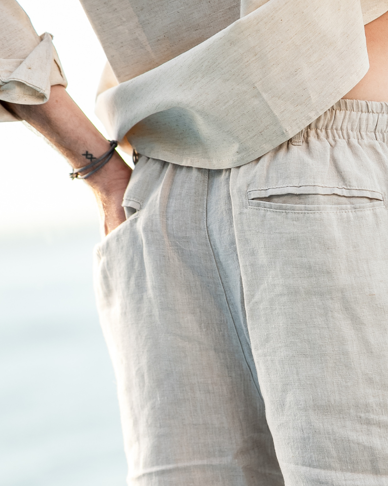 Shorts Casablanca em Linho Natural